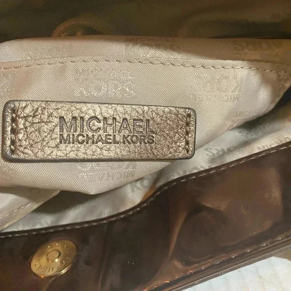 Michael Kors MK signature cocoa metallic tote handbag - Picture 6 of 8